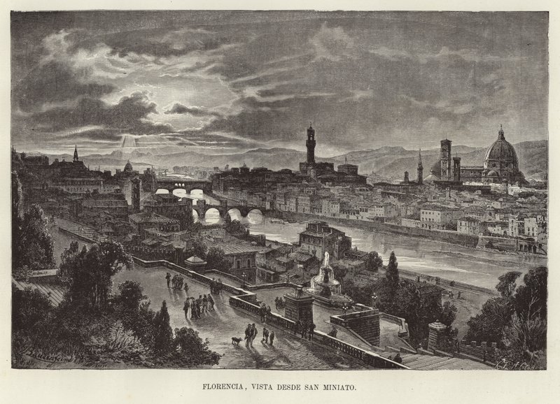 Florenz, Blick von San Miniato von Gustave Bauernfeind
