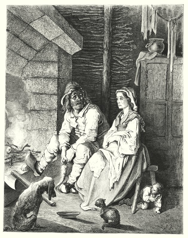 Le Petit Poucet; Däumling (Gravur) von Gustave Dore