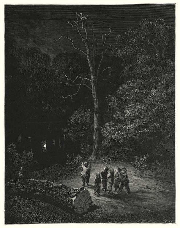 Der kleine Däumling (Gravur) von Gustave Dore