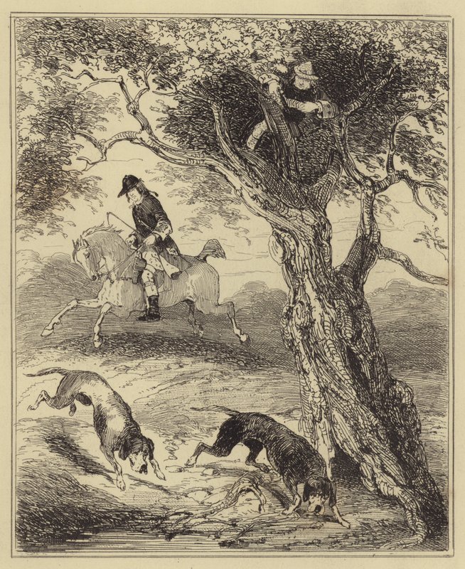 Dick Turpin von Bluthunden gejagt von Hablot Knight Browne