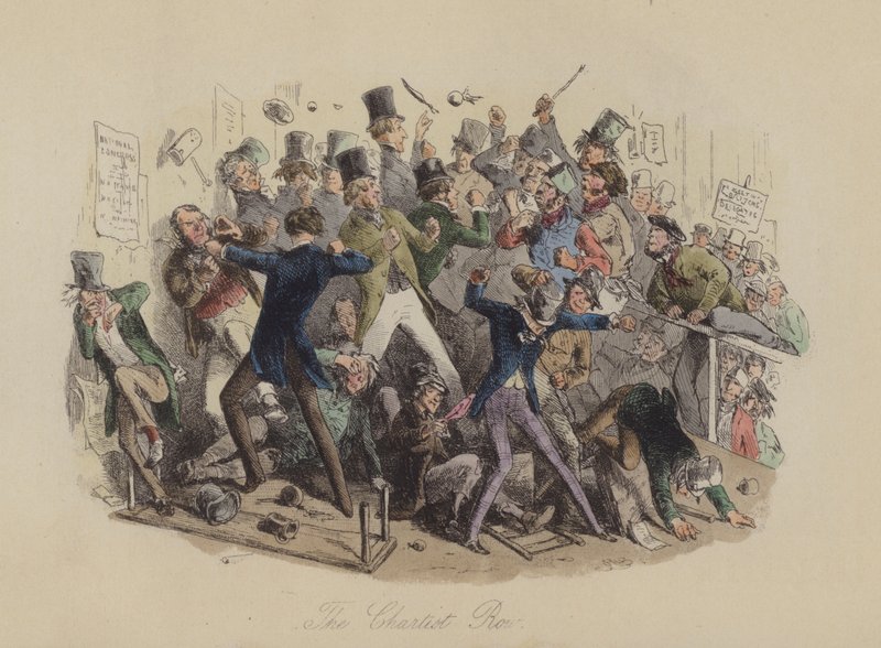 Der Chartist Row von Hablot Knight Browne