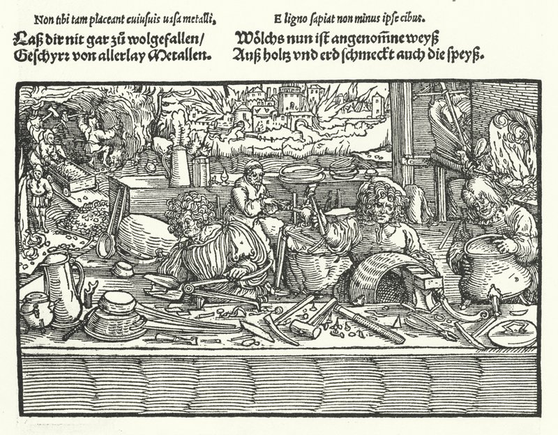 Der Kupferschmied (Gravur) von Hans (after) Burgkmair