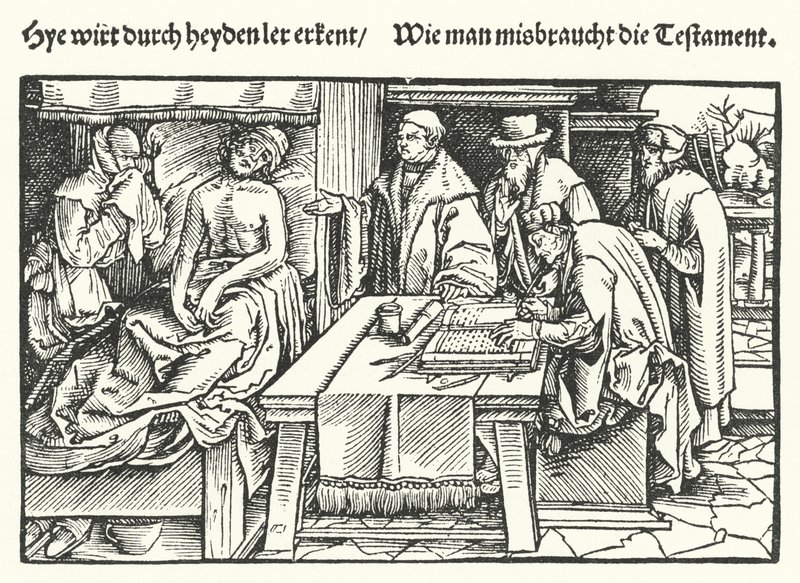 Das Testament (Gravur) von Hans (after) Burgkmair