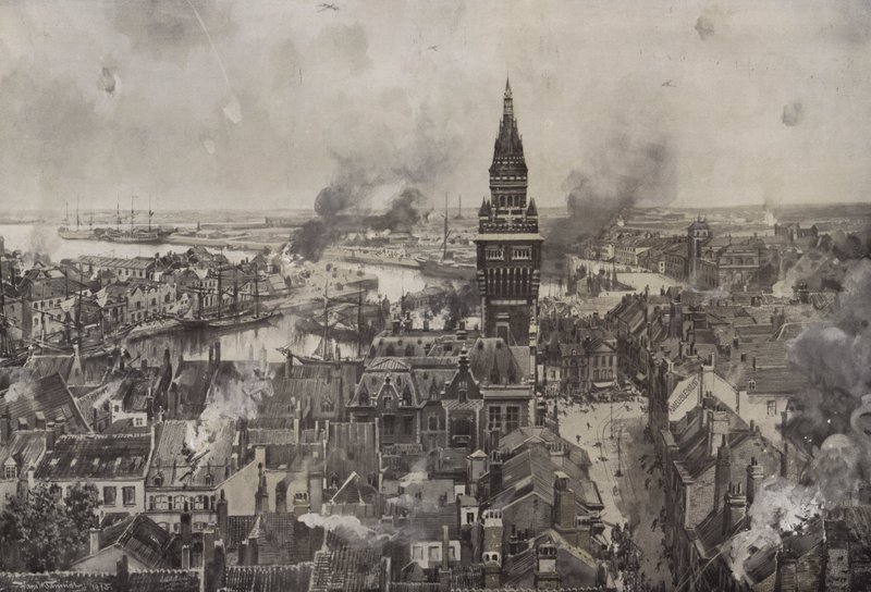 Die Bombardierung von Dünkirchen von Hans W. (after) Schmidt