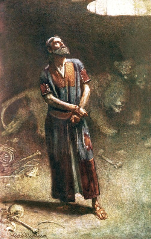 Daniel in der Löwengrube von Harold Copping