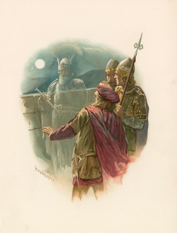 Hamlet und der Geist seines Vaters von Harold Copping