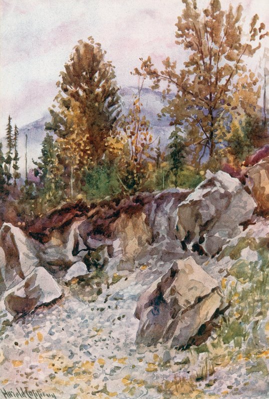 Mount Mackenzie, vom Steinbruch bei Revelstoke von Harold Copping