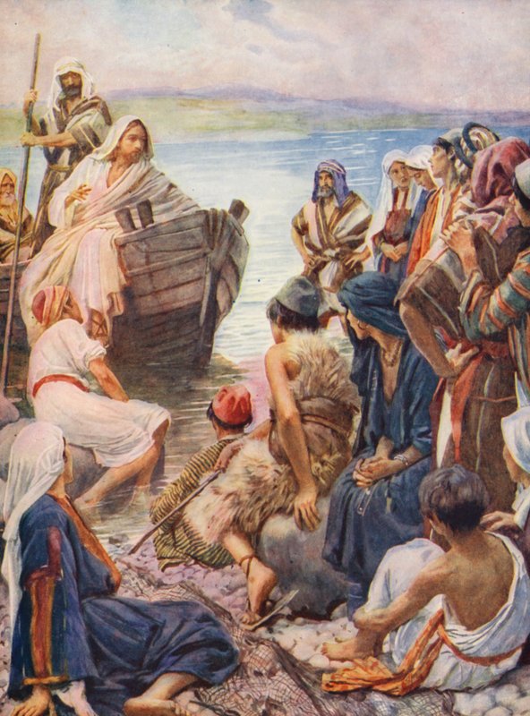 Neues Testament: Am See von Harold Copping
