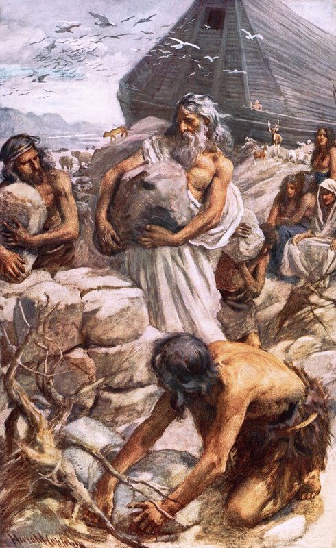 Noah baut seinen Altar von Harold Copping