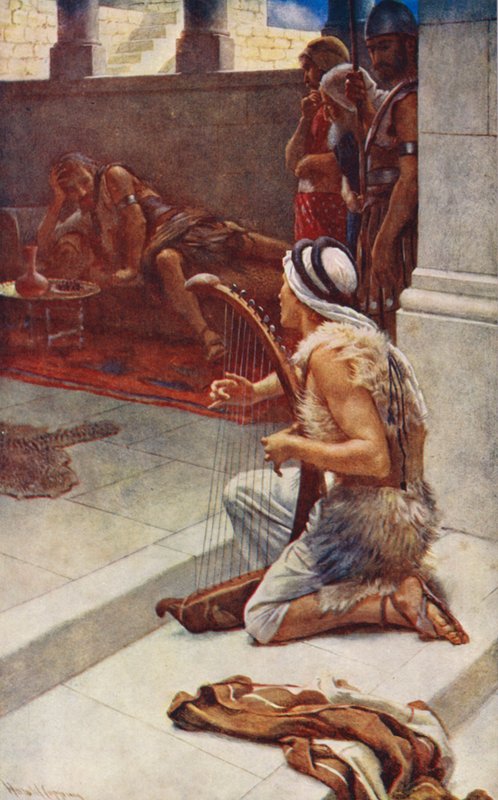 Altes Testament: David der Musiker von Harold Copping
