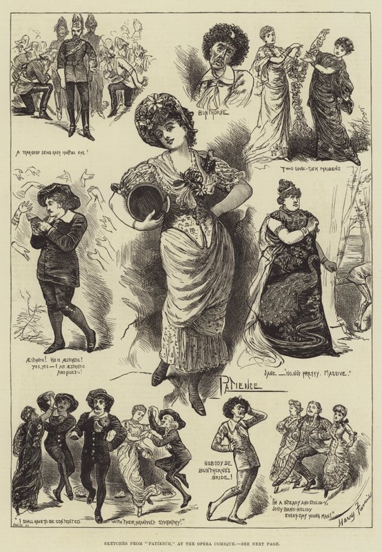 Skizzen aus Patience, im Opera Comique von Harry Furniss