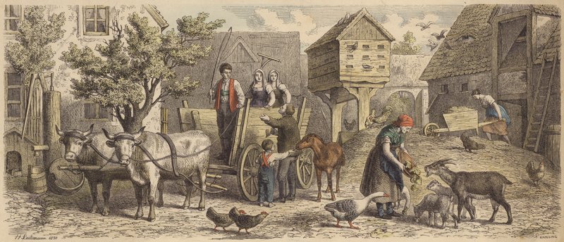 Bauernhof in Sachsen von Heinrich Leutemann