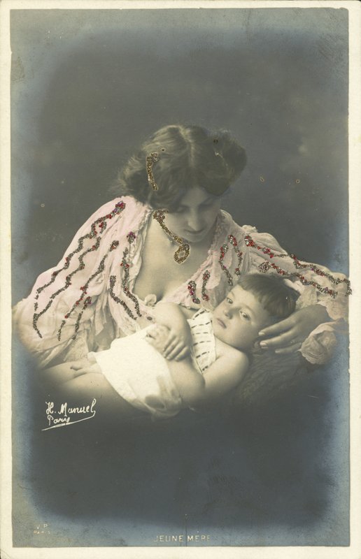 Kind mit seiner Mutter von Henri (after) Manuel