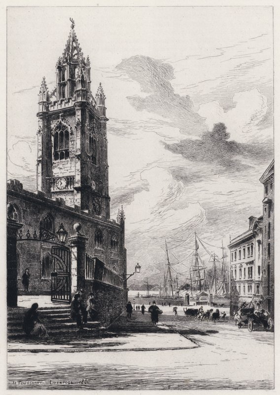 St. Nicholas Kirche, Liverpool (Radierung) von Henri (after) Toussaint