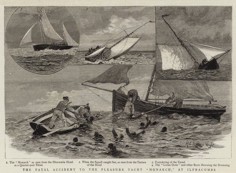 Der tödliche Unfall der Vergnügungsjacht Monarch in Ilfracombe von Henry Charles Seppings Wright