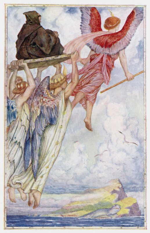 Raphael und die Engel tragen St. Senan zur Insel von Henry Justice Ford