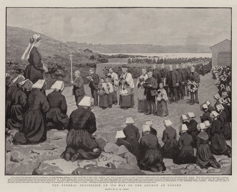 Der Trauerzug auf dem Weg zur Kirche in Ushant von Henry Marriott Paget