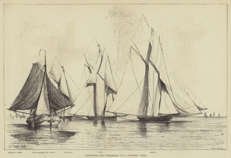 Spinnaker und Spinnaker, in einer tosenden Ruhe von Henry Spernon Tozer