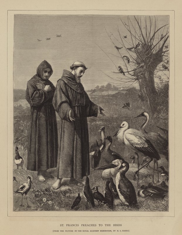 Der heilige Franziskus predigt den Vögeln von Henry Stacey Marks