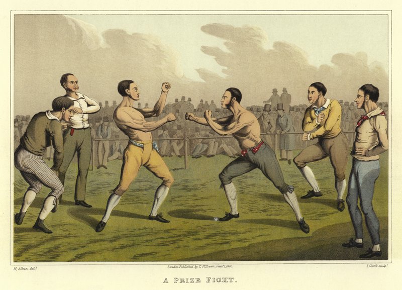 Ein Preisboxkampf (Chromolithographie) von Henry Thomas Alken