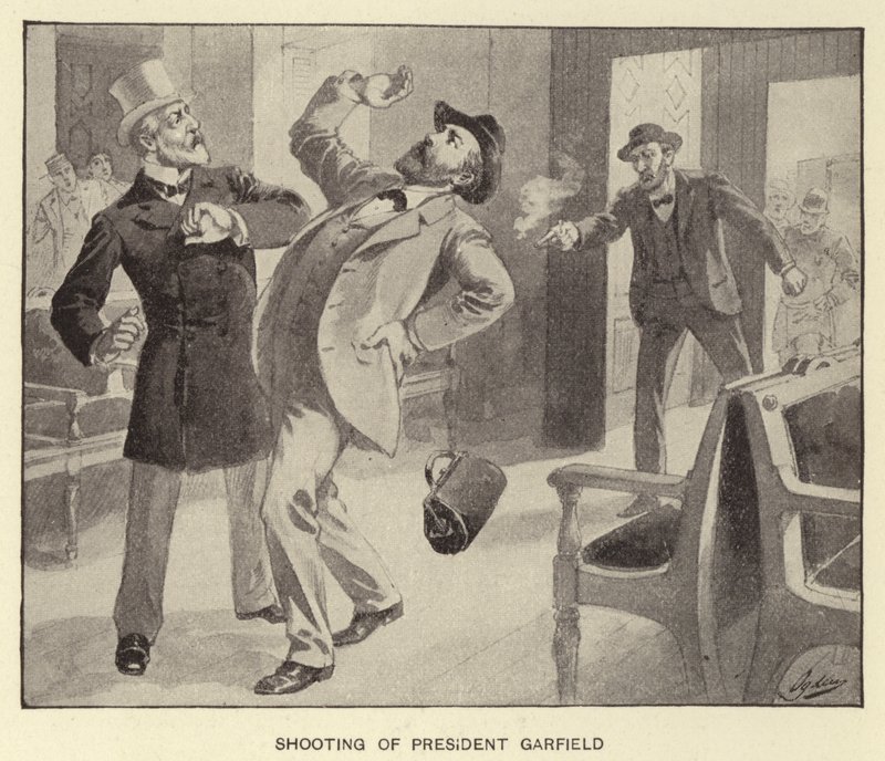 Erschießung von Präsident Garfield (Lithografie) von Henry Alexander (after) Ogden