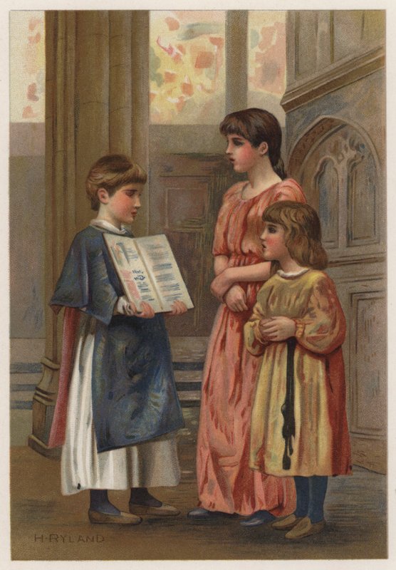 Abendlied (Farblithografie) von Henry Ryland