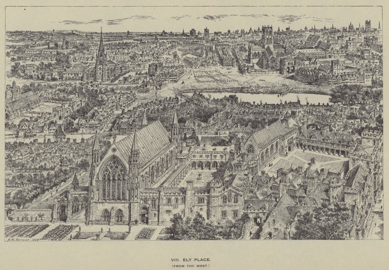 Ely Place, vom Westen von Henry William Brewer