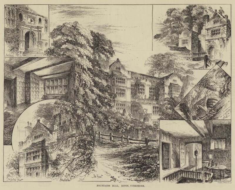 Fountains Hall, Ripon, Yorkshire von Herbert Railton