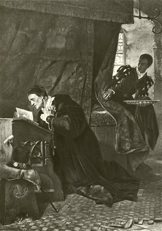 Ludwig XI. und Oliver Le Dain (Gravur) von Hermann Kaulbach