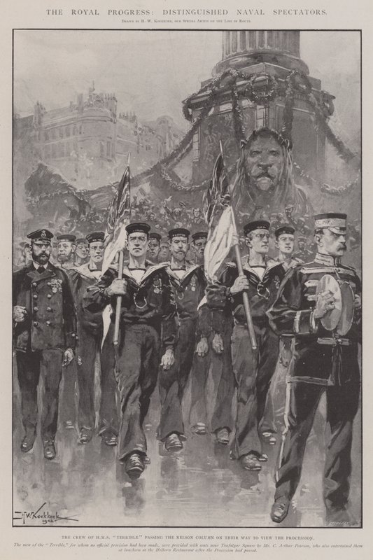 Der königliche Fortschritt, ausgezeichnete Marinezuschauer von Hermanus Willem Koekkoek
