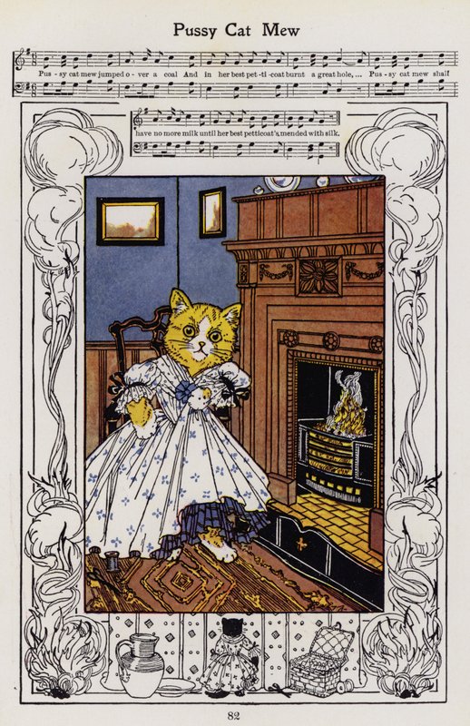 Kätzchen Mew (Farblithografie) von Hilda Broughton