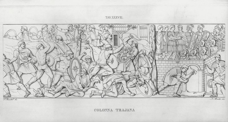 La Colonna Trajana, Trajanssäule (Gravur) von Italian School