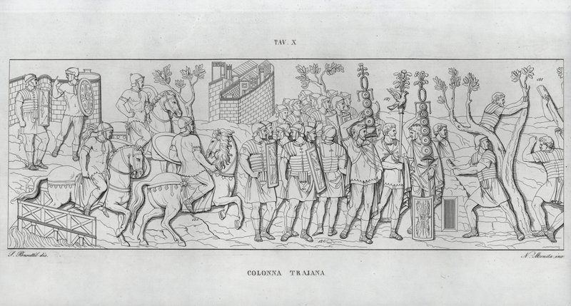 La Colonna Trajana, Trajanssäule (Stich) von Italian School