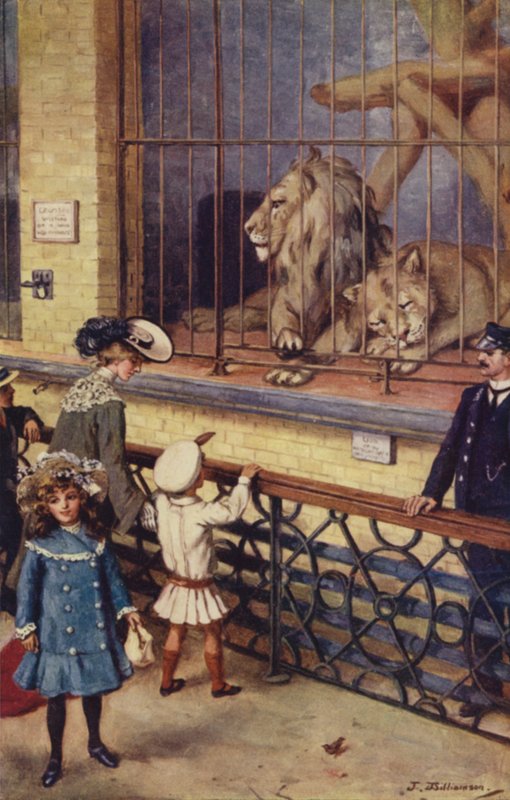 Im Löwenhaus im Londoner Zoo von J. Williamson