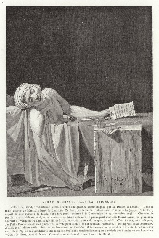 Der Tod von Marat, 1793 von Jacques Louis David