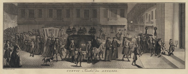 Englischer Trauerzug (Gravur) von Jakob van der Schley