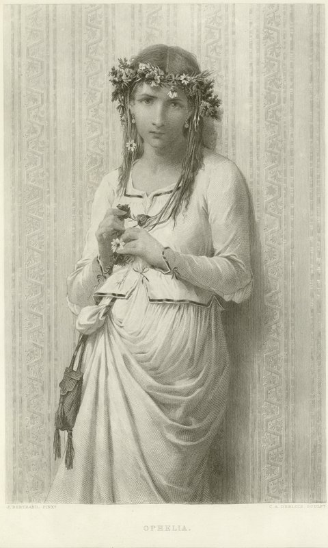 Ophelia (Gravur) von James Bertrand