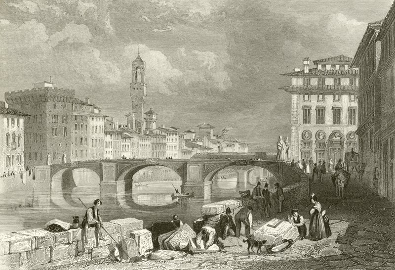 Die Brücke von Santa Trinita von James Duffield Harding