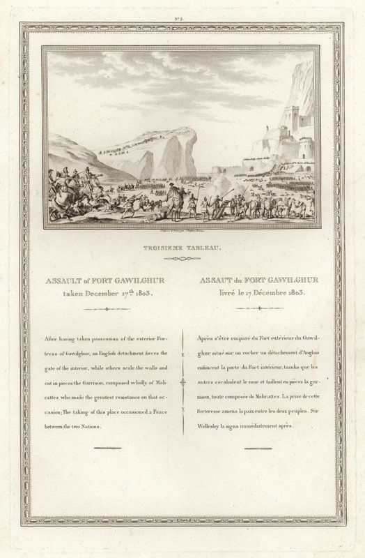 Sturm auf Fort Gawilghur, eingenommen am 17. Dezember 1803 von Jean Duplessi Bertaux