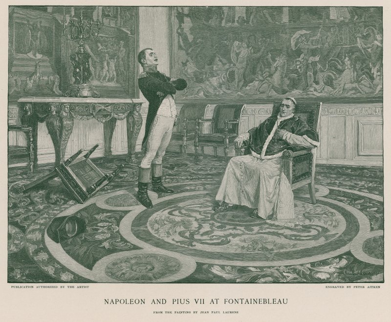 Napoleon und Pius VII. in Fontainebleau von Jean Paul Laurens