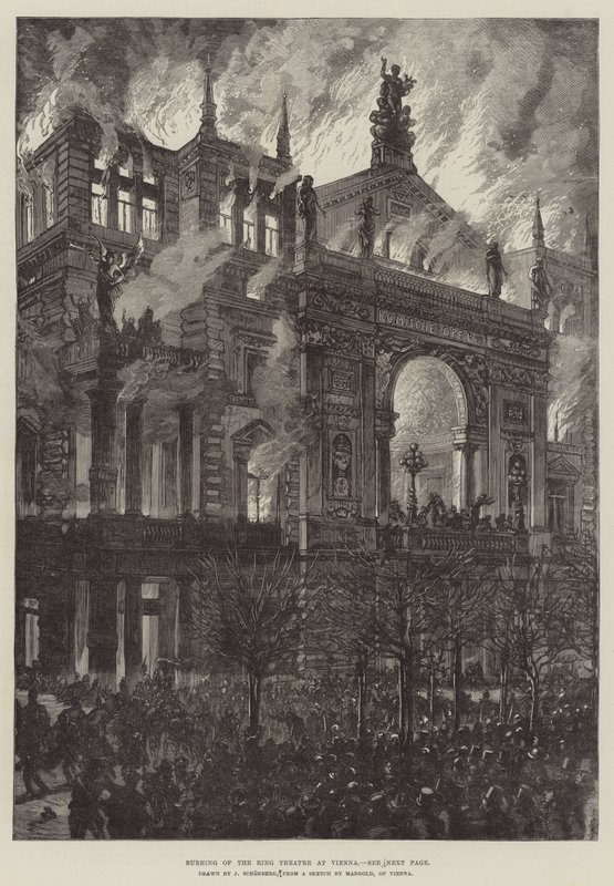 Brand des Ringtheaters in Wien von Johann Nepomuk Schonberg