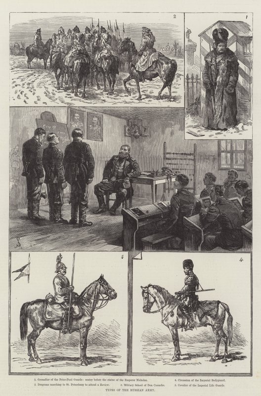 Typen der russischen Armee von Johann Nepomuk Schonberg