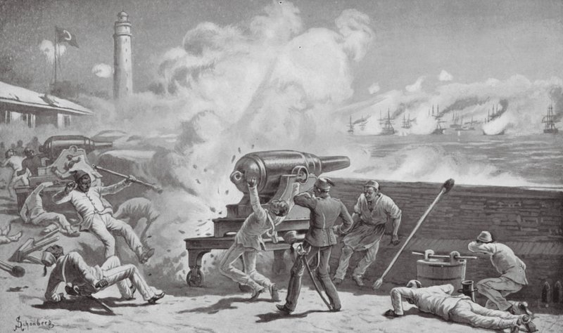 Die Bombardierung von Alexandria von Johann Nepomuk (after) Schonberg
