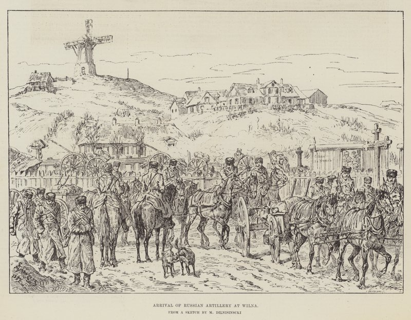 Ankunft der russischen Artillerie in Wilna von Johann Nepomuk Schonberg