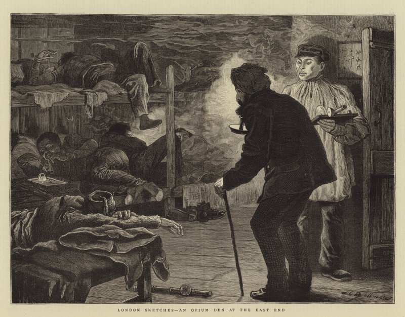 Londoner Skizzen, eine Opiumhöhle im East End von John Charles Dollman