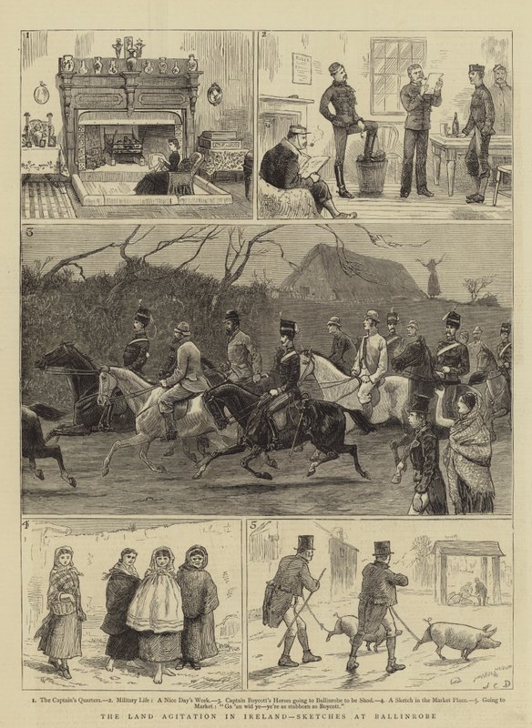 Die Landagitation in Irland, Skizzen in Ballinrobe von John Charles Dollman