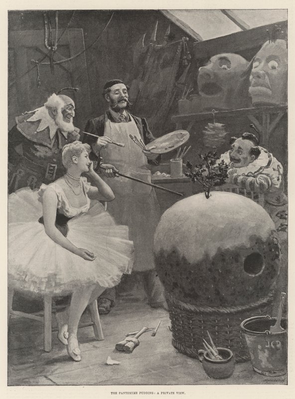 Der Pantomime-Pudding, eine private Ansicht von John Charles Dollman