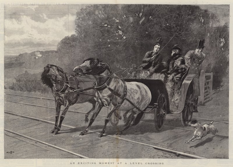 Ein aufregender Moment an einem Bahnübergang von John Charlton