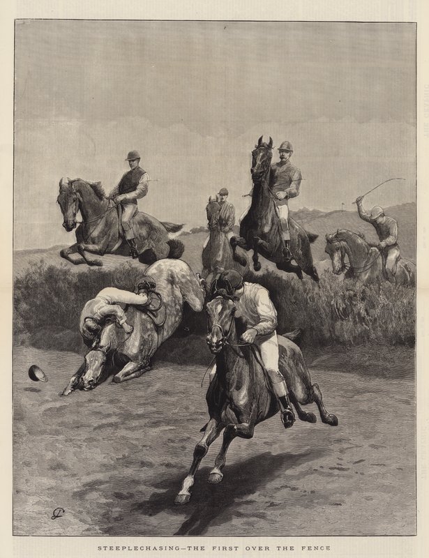 Hindernisrennen, der Erste über den Zaun von John Charlton