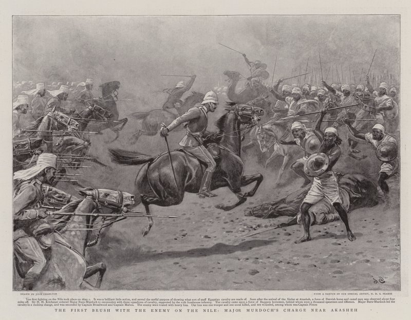 Der erste Zusammenstoß mit dem Feind am Nil, Major Murdochs Angriff in der Nähe von Akasheh von John Charlton